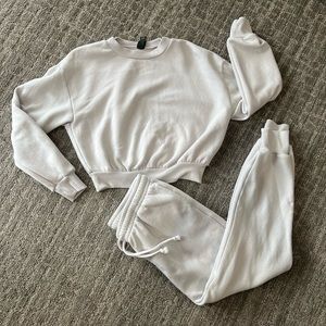 Light gray sweat suit